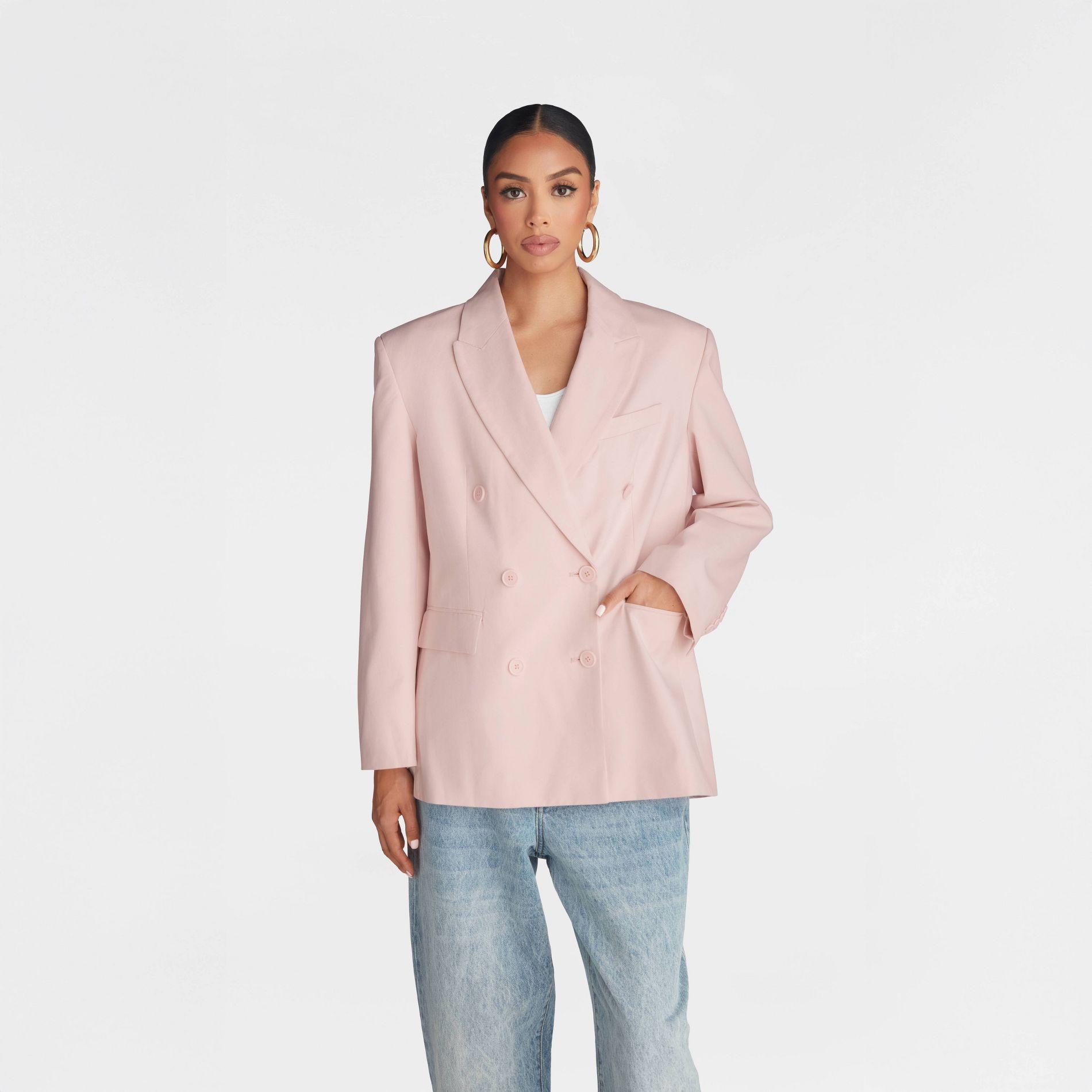 KBB by KAHLANA Women's 'The David Blazer' - Light Pink