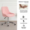 Racxily Armless Office Chair, Velvet Office Desk with Wheels, Adjustable Swivel Accent Chairs, Vanity Seat for Small Spaces - 4 of 4