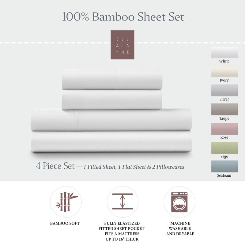 Ella Jayne Viscose from Bamboo Deep-Pocket 4-piece Sheet Set, 1 of 7