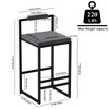 SKRAN Modern Bar Stools Upholstered Velvet Set of 2 With Footrest & Back Support Durable For Entertainment Or Daily Use - 3 of 4