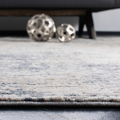 Reversible Abstract Gray Synthetic 8' x 10' Area Rug