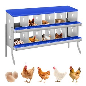 Chicken Nesting Boxes, Two-Tier Metal Chicken Egg Laying Box,Large Vented Holes for Egg Collection - 1 of 4
