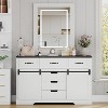 6 Drawers Dresser with Storage, Farmhouse Dresser & Chest of Drawers with Sliding Barn Doors, Wooden Storage Cabinet for Bedroom, Living room - 4 of 4