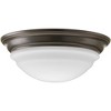 Progress Lighting, Etched Glass Collection, 1-Light LED Flush Mount, Brushed Nickel, Etched Glass, Material: Steel - 3 of 3