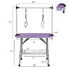 UbMelt Folding Pet Grooming Table with Adjustable Arms,Nooses,Clamps and Mesh Tray for Medium/Large Dogs,Purple - 3 of 4