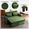 NicBex 3 in 1 Convertible Sofa Bed Loveseat with Reversible Backrest & Side Pockets,Upholstered Velvet Sleeper Sofa for Living Room,Bedroom - 3 of 4