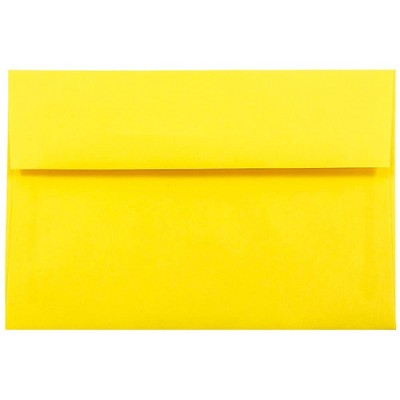 JAM Paper A10 Colored Invitation Envelopes 6 x 9.5 Yellow Recycled 28038