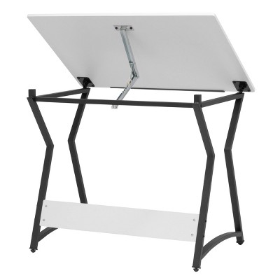 36" Wide Adjustable White and Black Craft Drawing Table
