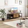 Rustic Brown TV Stand for TVs Up to 75", Farmhouse Mid-Century Style Media Console with Cabinets & Shelves - 2 of 4
