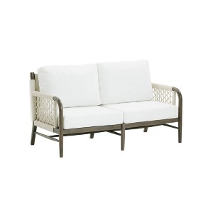 Nathan James Luciano Outdoor Loveseat White - 1 of 4