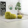 42.52" Bean Bag Chair With Ottoman, Ultra Soft Lazy Sofa Chair With Memory Foam, Indoor Modern Accent Beanbag Chairs - 3 of 4