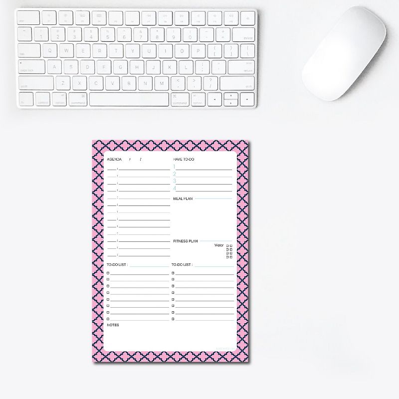 Kahootie Co. Kahootie Co Daily Schedule Notepad A5 8.3" x 5.8" 50 sheets per pad Pink(ADNPP), 4 of 6