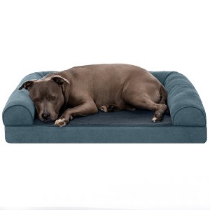 FurHaven Faux Fleece & Chenille Orthopedic Sofa Dog Bed - 1 of 3