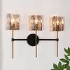 LNC Echonalyri  Polished Gold and Matte Black Modern/Contemporary  Wall Lights,Smoked Textured Glass Shade,1 Light/2 Light/3 Light/4 Light - 2 of 4