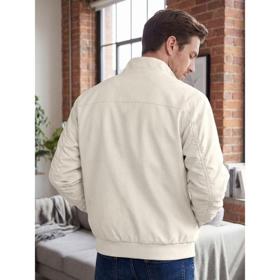 Мужские куртки INSPIRE CHIC Men's Casual Lightweight Zip Up Golf Work Bomber Jacket X-Large Beige — фото 3