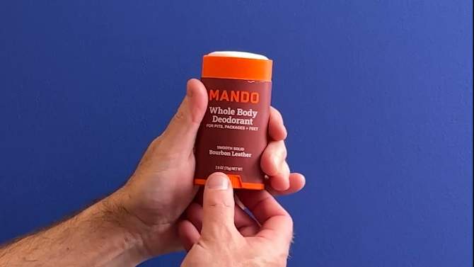 Mando Whole Body Deodorant - Men&#8217;s Aluminum-Free Smooth Solid Stick Deodorant - Bourbon Leather - 2.6oz, 2 of 12, play video