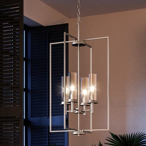 Urban Ambiance Luxury New Traditional Chandelier 31.75''H x 18''W,  Brushed Nickel Finish,  Griffith Collection, UHP3984 - 1 of 4