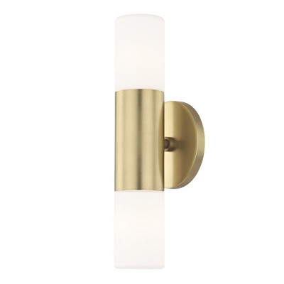 Mitzi Lola 2 - Light Wall Light in  Aged Brass Opal Matte Shade