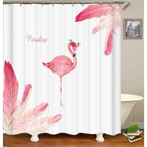 Paradise Flamingo Shower Curtains for Bathroom Waterproof Fabric Bath Curtain Durable Soft Stylish Bathroom Decor 72x72 Inch - 1 of 1