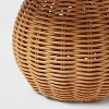 Round Faux Rattan Kids' Lamp with Pleated Floral Shade - Pillowfort™ - 4 of 4