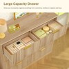 Usikey Fluted Dresser for Bedroom with 8 Drawers, 47'W Modern Chest of Drawers with Metal Handle, Wood Clothes Storage Organizer for Living Room, Oak - 4 of 4
