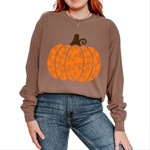 Simply Sage Market Pumpkin Swirl Garment Dyed Long Sleeve - 1 of 4