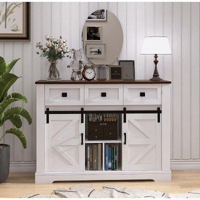 NicBex 39.37"/ 40.04"/39.76"/33.07" Modern Sideboard,Kitchen Storage Cabinets with Doors and Drawers for Kitchen and Dining Room,White Walnut