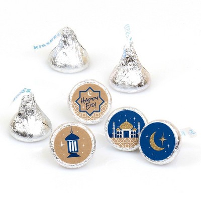 Big Dot of Happiness Ramadan - Eid Mubarak Round Candy Sticker Favors - Labels Fit Hershey's Kisses (1 sheet of 108)