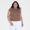 Women's Slim Fit Short Sleeve Mock Turtleneck T-Shirt - Wild Fable™ - 2 of 3