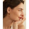 Molenia 14K Gold Plated Huggie Hoop Earrings, 925 Sterling Silver Stud Earrings with Blue Accents Lightweight Large Fashion Jewelry Gifts for Women - 2 of 4