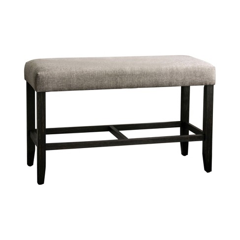 Norelo Upholstered Counter Height Bench Light Gray Homes Inside