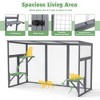 Sandinrayli Outdoor Cat Catio House, Wooden Cat Enclosure with 3 Platforms, Tilted PC Sun Roof, Patio Yard Window Cage, Gray - 3 of 4