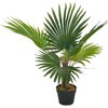vidaXL Artificial Plant Palm with Pot Green 27.6" - 2 of 3