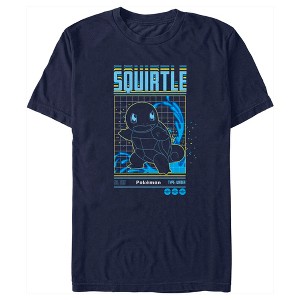 Men's Pokemon Squirtle Retro Grid T-Shirt - 1 of 4
