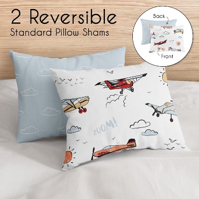 Sweet Jojo Designs Full/Queen Comforter Bedding Set Airplane Red Blue and White 3 pc — фото 5