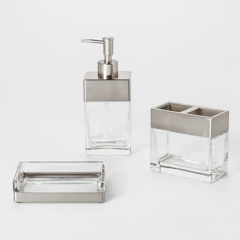 Rectangle Glass with Metal Bath Collection - Threshold™