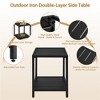 Yaheetech Two-layer Patio End Table with Slatted Design and Storage Bottom Shelf, Black - 4 of 4
