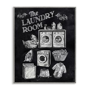 Stupell Industries Laundry Room Vintage Drawings Framed Giclee Art, Gray, 24" x 30" - 1 of 4