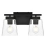 Elegant Lighting Merrick 2 light Black and Clear Bath Sconce - 2 of 4
