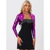 INSPIRE CHIC Women's Cropped Holographic Party Shiny Lightweight Long Sleeve Shrugs - 2 of 4