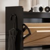 CuisinSmart Farmhouse Shoe Storage Cabinet with Metal Legs, Narrow Hidden Shoe Rack with 2 Flip Drawers, Shoe Organizer for Entryway, Black +Wood - 3 of 4