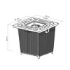 Gulches 28" Square Propane Fire Pit Table - 50,000 BTU Black Steel & PE Wicker, ETL Approved, Built-in Tank Storage, 2-Speed Flame - 3 of 4