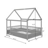 AZL1 Life Concept Beds Full Size Wooden House Frame Floor Bed with Secure Fencing, Playful and Safe Sleep Space for Kids, Grey, 79.53"*59.96"*73.86" - 3 of 4