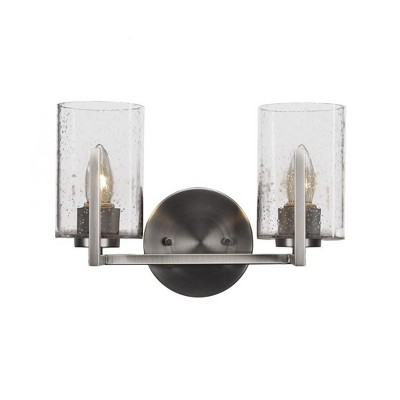 Toltec Lighting Atlas 2 - Light Vanity in  Graphite with 4" Clear Bubble Shade