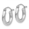Black Bow Jewelry 3mm, 14k White Gold Classic Round Hoop Earrings, 13mm (1/2 Inch) - 2 of 4
