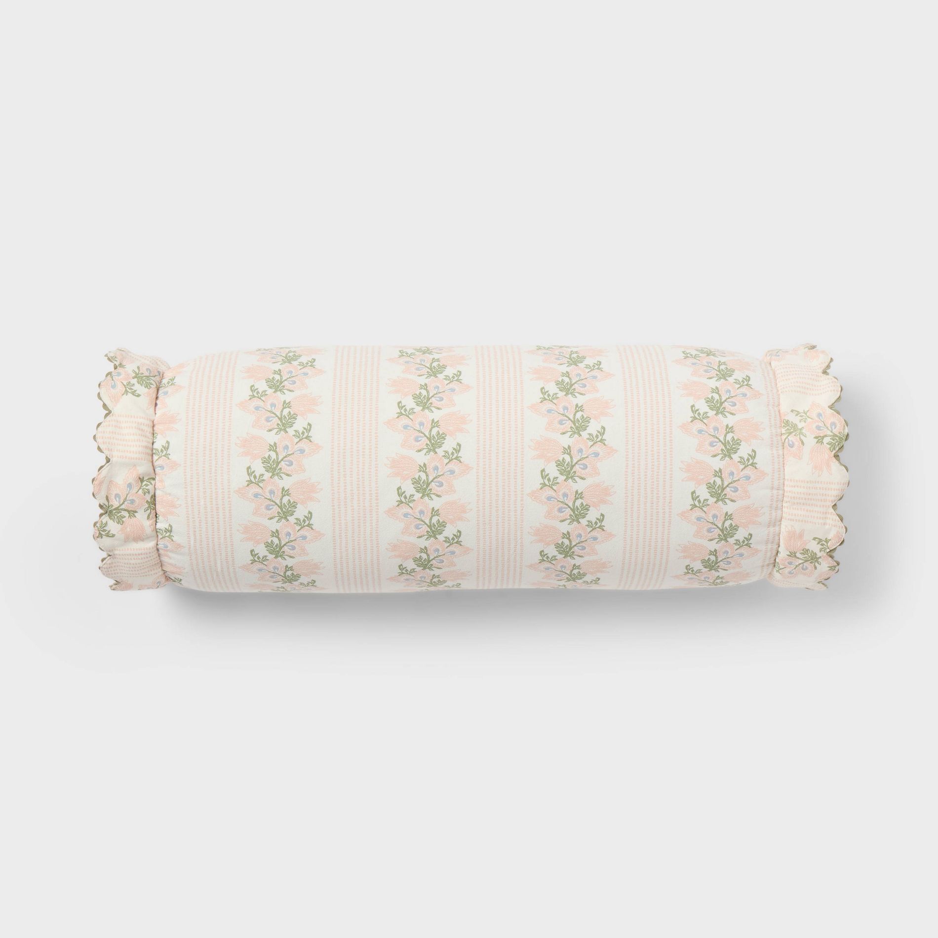 18"x7" Bolster Striped Floral Decorative Throw Pillow for Dorm - Threshold™
