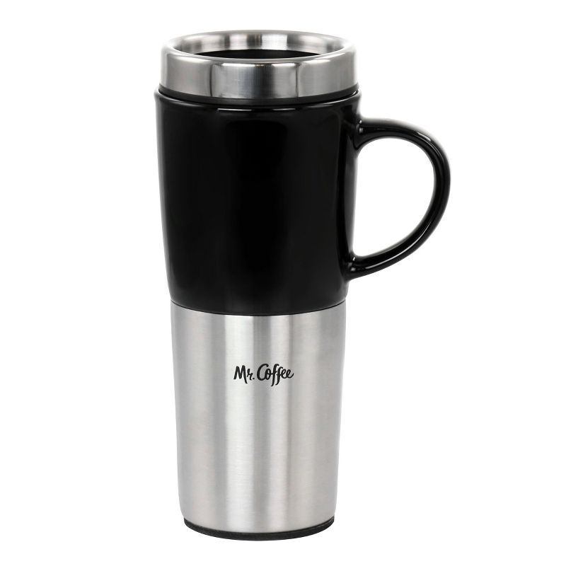 Mr. Coffee 16oz Stainless Steel and Stoneware Travel Mug, 1 of 10