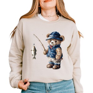 Simply Sage Market Teddy Bear Fisherman Sweatshirt - 1 of 4