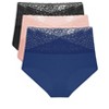 Agnes Orinda Women's 3 Pack Underwear Soft Full Breathable Lace Panties - 2 of 4