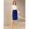 Hobemty Women's Wear to Work Elastic High Waist Pleated Bodycon Midi Skirts - 3 of 4